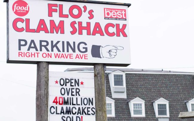 Flo's Clam Shack, seafood, restaurant, Rhode Island, seafood restaurant, sign, signage