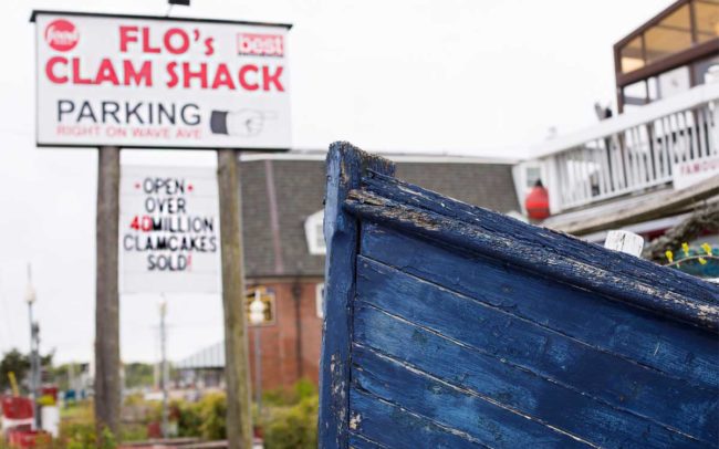 Flo's Clam Shack, seafood, restaurant, Rhode Island, signage, sign